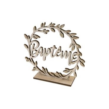 Couronne en bois "Baptême" pour décoration de baptême | jourdefete.com