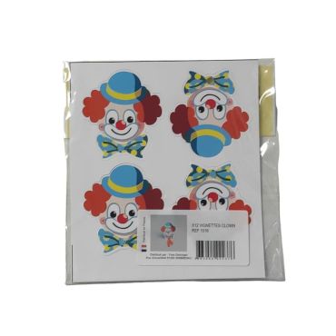 12 stickers autocollants - Clown | jourdefete.com