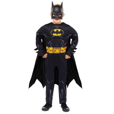 Déguisement classique de Batman noir et jaune avec masque pour enfant | jourdefete.com Déguisement classique de Batman noir et jaune avec masque pour enfant | jourdefete.com