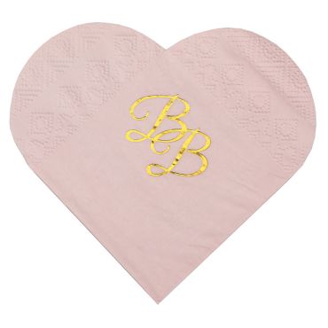 serviette-forme-coeur-rose-or|jourdefete.com