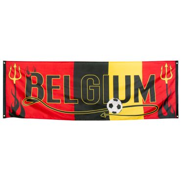 Bannière Belgique de 74 x 220 cm pour supporter la Belgique | jourdefete.com