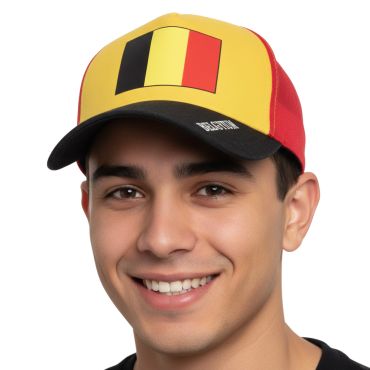 Casquette aux couleurs de la Belgique portée par un supporter | jourdefete.com