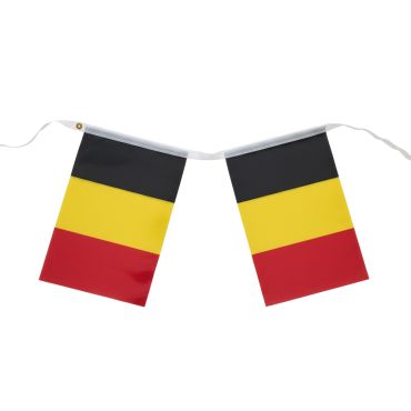Guirlande de drapeaux de la Belgique noir jaune rouge 10 mètres | jourdefete.com
