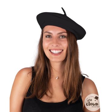 Béret noir élégant pour déguisements | jourdefete.com