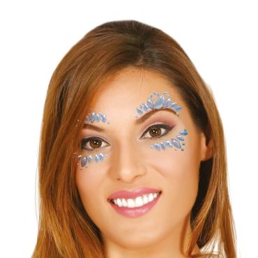 bijoux adhésifs visage couleur argent