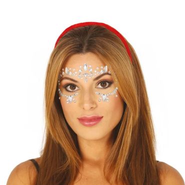 bijoux de visage adhésifs argent
