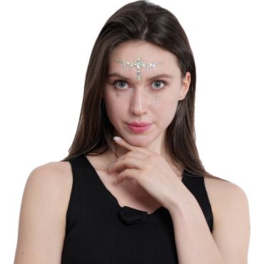 Bijoux adhésifs pour visage - Diadème avec perles