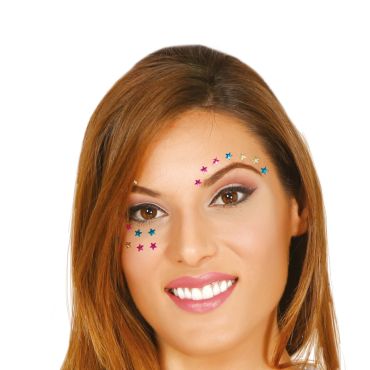 bijoux adhésifs visage étoiles