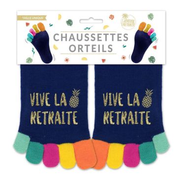 Une paire de chaussettes à orteils pour un départ à la retraite | jourdefete.com