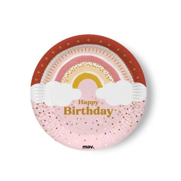 Un superbe lot de 8 assiettes d'un diamètre de 22,7 cm pour déguster un bon repas d'anniversaire | jourdefete.com