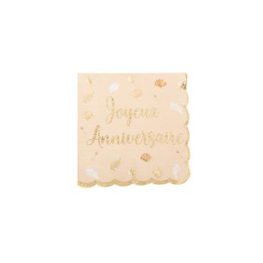 serviettes joyeux anniversaire boho | jourdefete.com