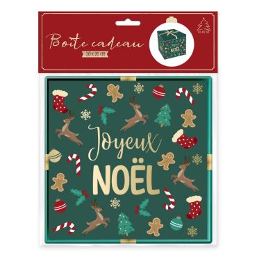 Boîte cadeau pour Noël - 20 x 20 x 20 cm - Joyeux Noël | jourdefete.com