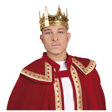 Couronne Roi Or et Fausses Pierres