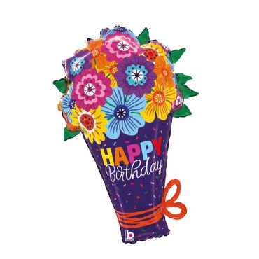 Un ballon représentant un joli bouquet de fleurs pour anniversaire | jourdefete.com