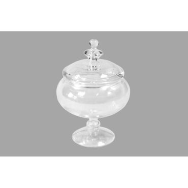 Bonbonnière transparente en verre sur pied pour mariage | jourdefete.com