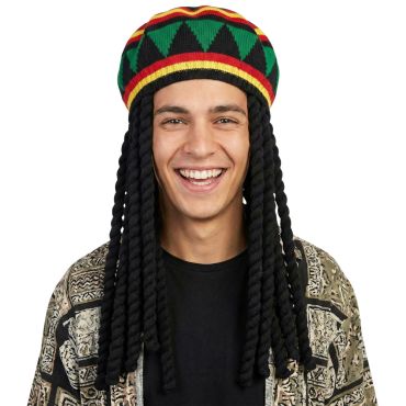 Bonnet de rasta avec dreadlocks pour adulte | jourdefete.com Bonnet de rasta avec dreadlocks pour adulte | jourdefete.com