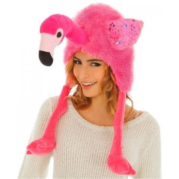 bonnet-flamant-rose-peluche | jourdefete.com