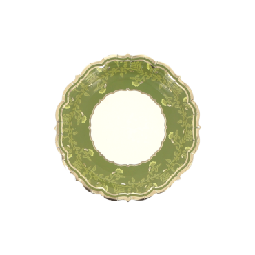 Assiettes Botanica Verde 18 cm crème, pistache et or | jourdefete.com