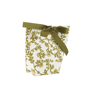 10 contenants Botanica Verde pistache crème & or avec ruban vert olive | jourdefete.com