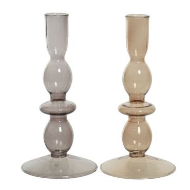 Bougeoir en verre - 18 cm - Couleur au choix | jourdefete.com