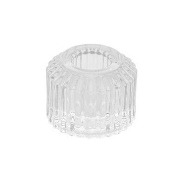 Craquez pour ce bougeoir transparent aux motifs rayés pour votre table | jouirdefete.com