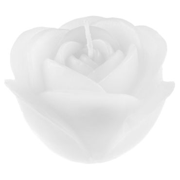 Bougie blanche en forme de rose pour ambiance romantique | jourdefete.com