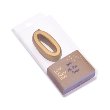 Bougie chiffre 0 or métallisée | jourdefete.com