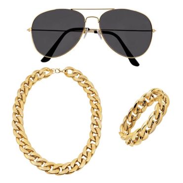 Set Pimp (collier, bracelet et lunettes party) | jourdefete.com