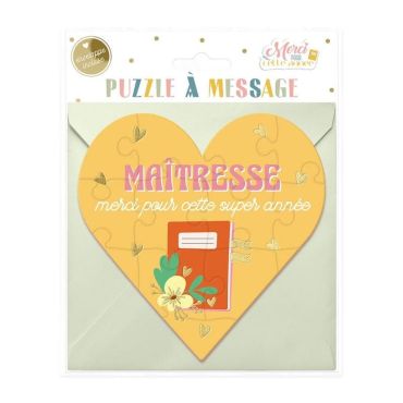 Une carte puzzle à message parfaite pour la maîtresse | jourdefete.com