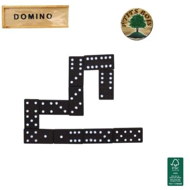 Jeu de dominos en bois noir dans une boîte | jourdefete.com