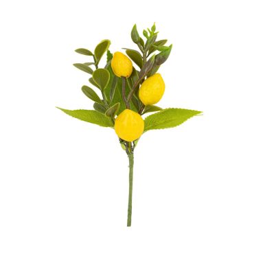 Branche artificielle citrons et feuillage vert pour déco estivale | jourdefete.com