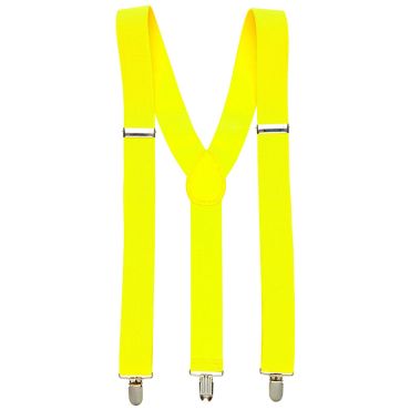 Bretelles fluo jaune ajustables pour soirées à thème | jourdefete.com.