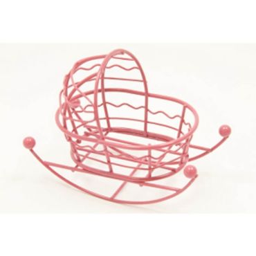 Contenant à Dragées en forme de Berceau - Rose Fuchsia