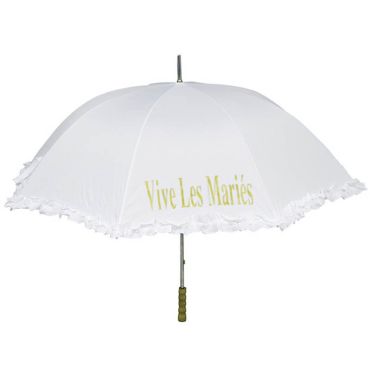 Ombrelle blanche "Vive les mariés"