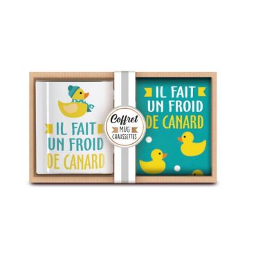 coffret cadeau mug et chaussette froid de canard | jourdefete.com