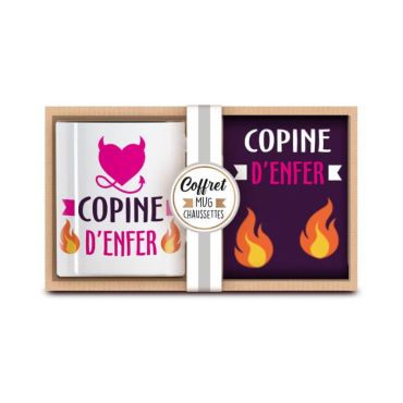 coffret cadeau mug et chaussette copine| jourdefete.com