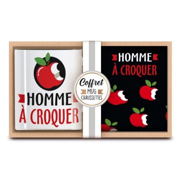 coffret cadeau mug et chaussette homme a croquer| jourdefete.com