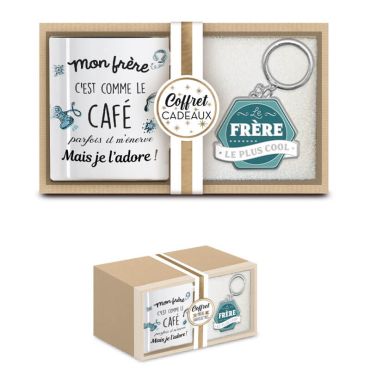 coffret mug et porte clés frère