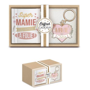 coffret cadeau mug et porte-clés Mamie