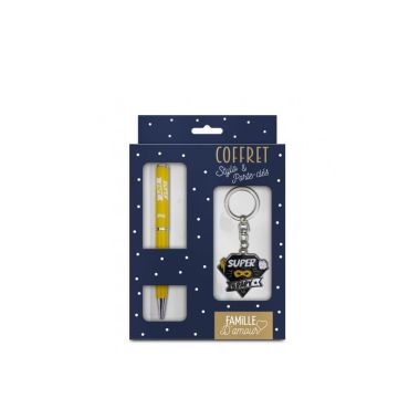 COFFRET STYLO + PORTE CLE "SUPER PAPY"
