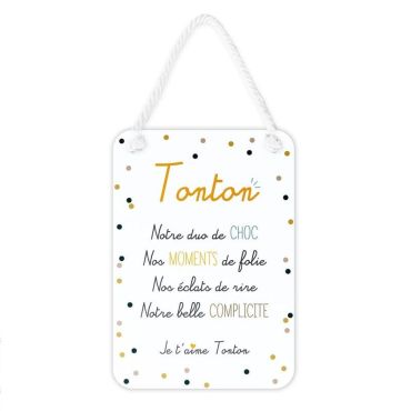 Plaque affective - Tonton - Collection Famille d'Amour | jourdefete.com