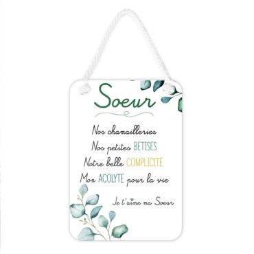 Plaque affective - Sœur - Collection Famille d'Amour | jourdefete.com