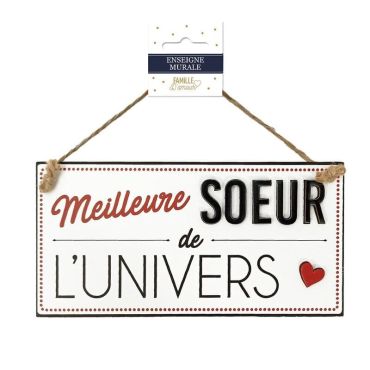 plaque en bois meilleure sœur de l'univers | jourdefete.com