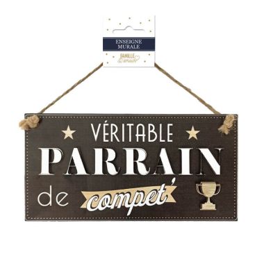 Plaque en bois - Parrain de compet' | jourdefete.com