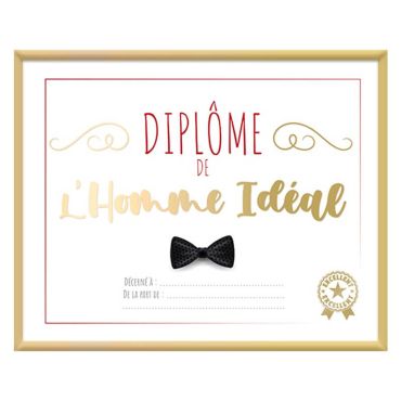 Cadre diplôme l'homme idéal | jourdefete.com