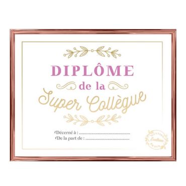 cadre diplôme de la super collègue | jourdefete.com