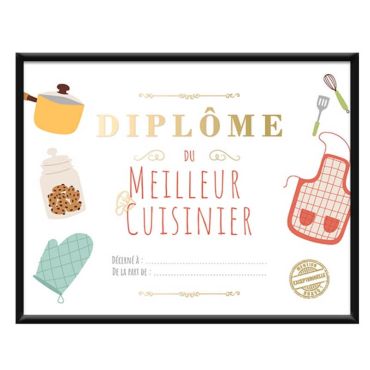 cadre diplôme meilleur cuisinier | jourdefete.com