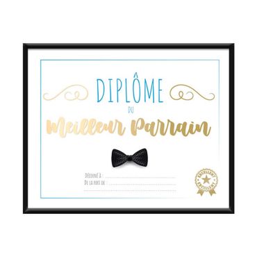 Cadre diplôme du meilleur parrain | jourdefete.com