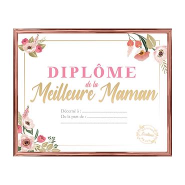 Cadre diplôme de la meilleure maman 