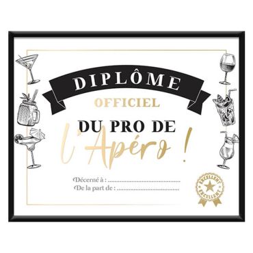 Cadre diplôme officiel du pro de l'apéro | jourdefete.com Cadre diplôme officiel du pro de l'apéro | jourdefete.com